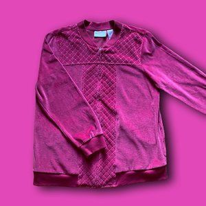 Y2K bedazzled rhinestone fuchsia track jacket